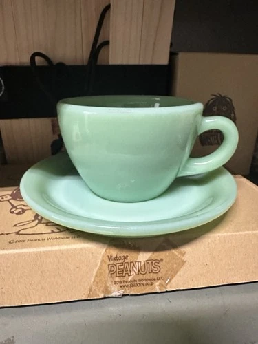 Jadeite Fire King Coffee Cup & Saucer Ovenware