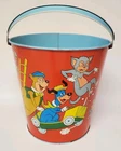 Vintage Ohio Art Tin Metal Sand Bucket 8" Pail Huckelberry Hound Yogi Bear