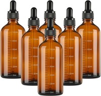 6 StüCk Pipettenflasche 100Ml, Anti-Uv Tropfflasche Aus Braunglas,