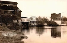 Chetek Wisconsin Flour Mill & Power House Dam RPPC Photo Postcard COPY