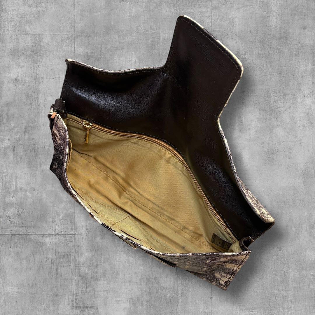 Longchamp Clutch Bag Python Pattern Leather Secon… - image 6