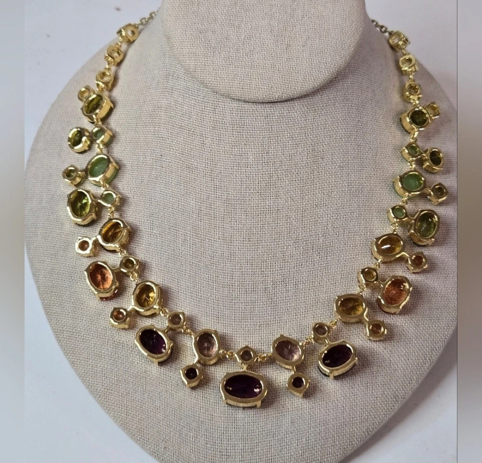 BOLO Raro Nuevo Carolee Ombre Caramelo Tono Dorado Distintivo Collar Color Pastel  Foto 4 de 4