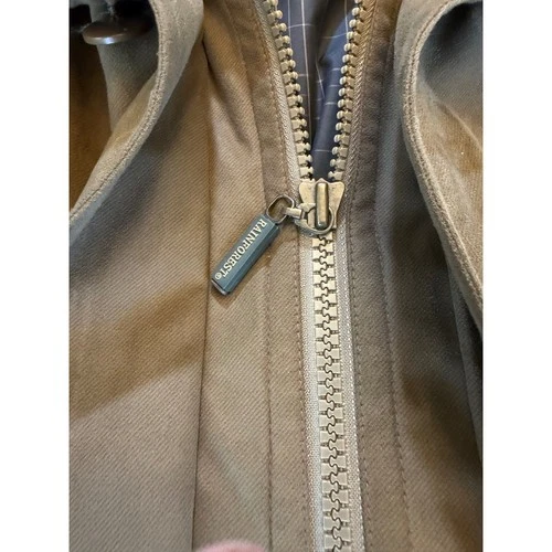Rainforest Mens Microfiber Field Jacket Tan Brown Leather Trim Collar Large image 3