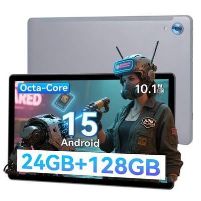 2025 10.1 inch Android 15 Tablet 24GB RAM 128GB ROM Dual Camera IPS HD LCD Touch
