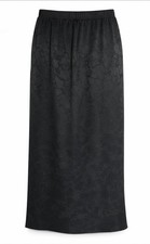 Anne Crimmins UMI Collections Black 100 Silk Jacquard Maxi Skirt Size 8 Vintage