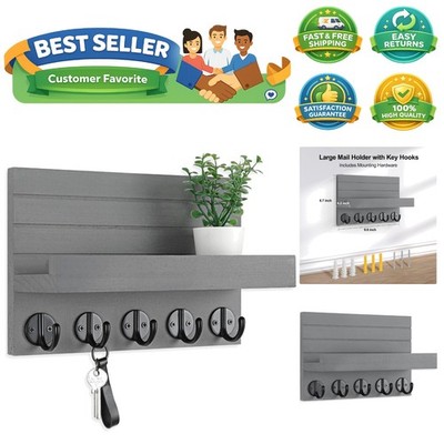Key Holder for Wall, Decorative Key and Mail Holder with Shelf Has Large Key ...