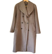 NWT Halston Wool Blend Trench Coat Old Money Quiet Luxury Minimalist