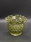 FENTON Vintage Colonial Green Glass Hobnail Tea Light Votive Candle Holder Vase