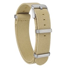 Elastic Nylon Watch Band 18mm Waterproof One-Piece Watch Strap, Khaki