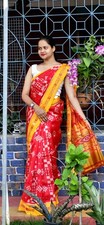 Sambalpuri Silk Saree Ikat Weave Odisha Handloom with done F - Handmade in India