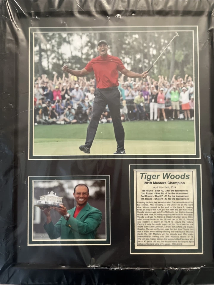 Lembranças de colecionador Tiger Woods PGA Golf 2019 Masters emolduradas - Imagem 4 de 4