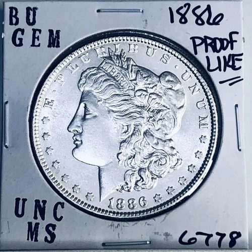 1886 BU GEM MORGAN SILVER DOLLAR UNC MS+++ U.S. MINT RARE COIN 6778