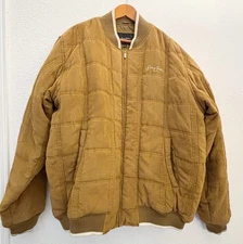 Sean John Vintage Tan Bomber Jacket Streetwear Quilted 90s Hip Hop Size 2XL