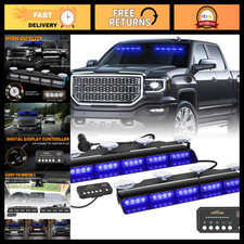 2x 17 Dash Strobe Lights - 40 Led Emergency Windshield Light Bar Flashing Warn 2x 17 Dash Strobe Lights - 40 Led Emergency Windshield Light Bar Flashing Warn
