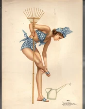1943 Varga Girl Calendar Page for May- Original