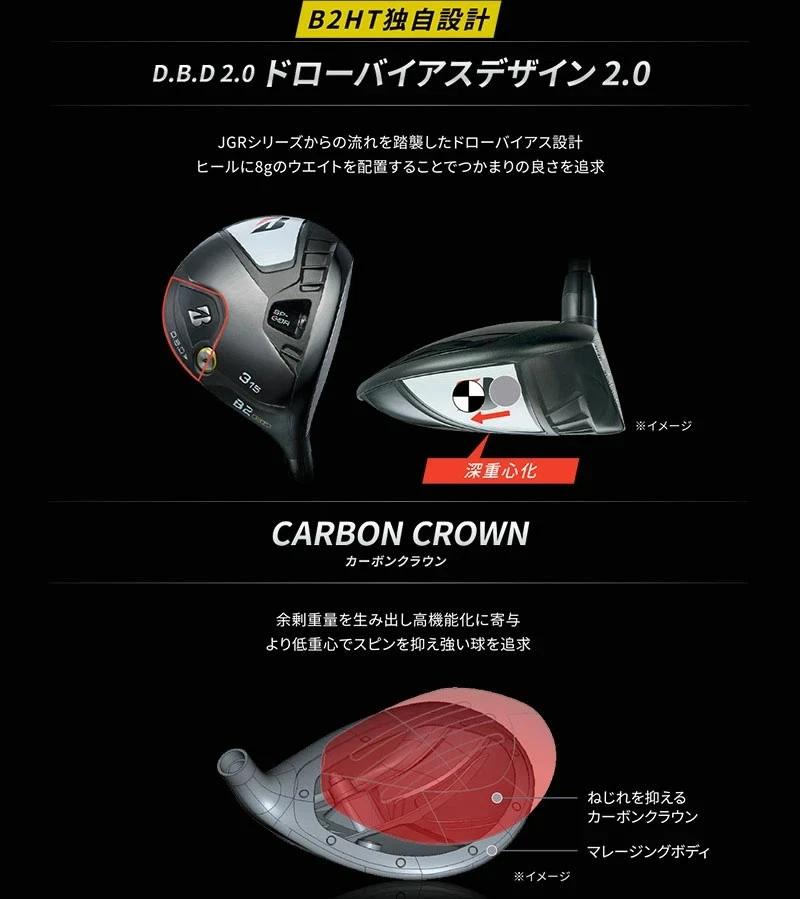 BRIDESTONE GOLF B2HT Fairway Wood 3w / TENSEI Pro Blue 1K 50 S - Image 3 of 4