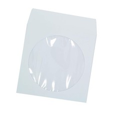 2,000 White Paper CD DVD Sleeves with Clear Window and Flap