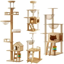 Modern Cat Tree Tower with Scratching Posts Condo for Indoor Cats Pet Play House