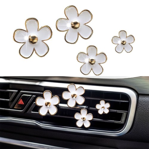 Elegant 12 Daisy Flower Air Vent Clips Automotive Accessories for Lasting Aroma - Picture 7 of 9