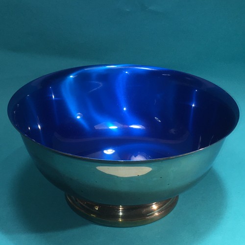ALVIN 9" EP SILVER PLATE Silverplate AZUL ESMALTE Tazón para servir con patas RC79 DECO - Imagen 8 de 13