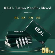50Pcs Real Cartridge Tattoo Needle Kits RL RS M1 RM Liner Shader for Rotary Pen