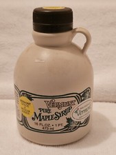 VINTAGE VERMONT PURE MAPLE SYRUP PLASTIC JUG BOTTLE "EMPTY" - 16 Fl oz.