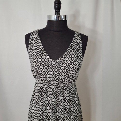 BEACHY Sundress Floral MiniPrint EMPIRE High Waist COOL Rayon Dress LARGE - Picture 6 of 21