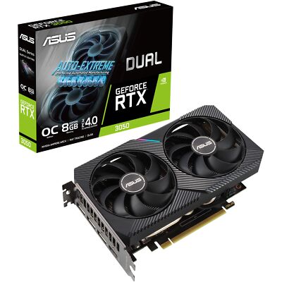 Asus Video card Dual GeForce RTX 3050 OC 8GB V2, GDDR6, 128BIT, 1x DVI-D,1852MHz