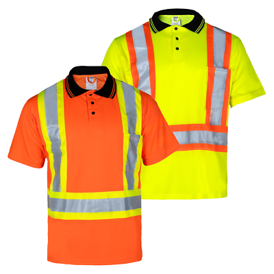 Hi Vis Safety Shirt – Women's ANSI Class 2 Reflective Vest, Short Sleeve, Breathable Mesh, For Construction & Work (Yellow)