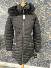 Dkny Long Black Puffer Coat Women’s Size 12 (refb14-4)