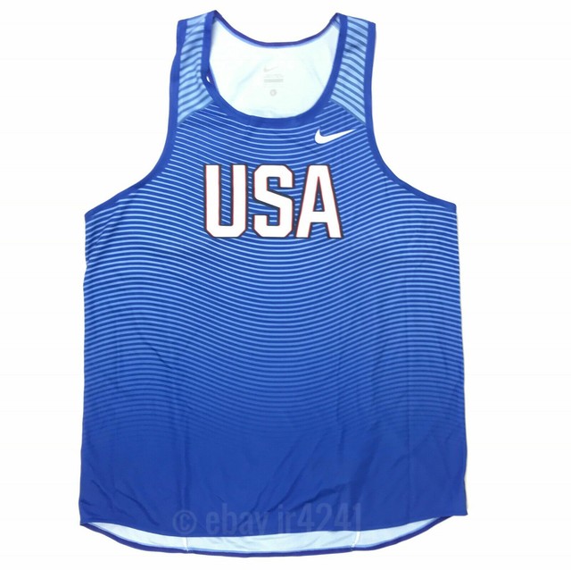 Nike Team USA Olympic Digital Race Day Elite Singlet Men's Large Blue 835880 | eBay