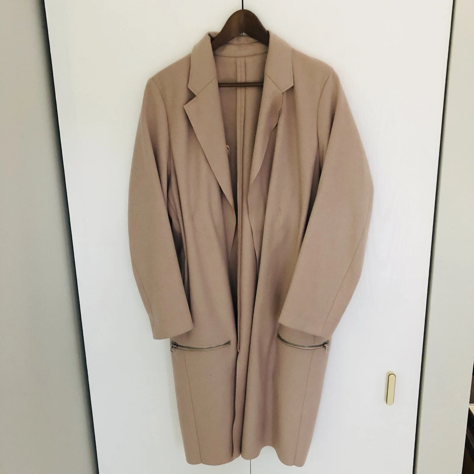 Cappotto Acne Studios Dust Melton misto lana due facce rosa polvere EU 36 US 4 6 $1599