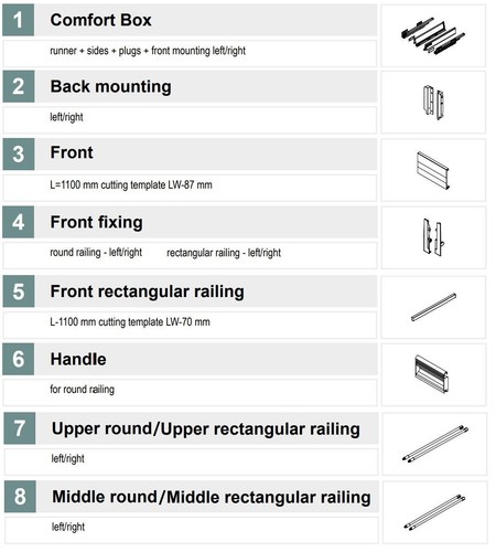 Inner Drawer Soft Close Kitchen Concealed Drawer System Slides -Comfort Box REJS - Picture 23 of 27