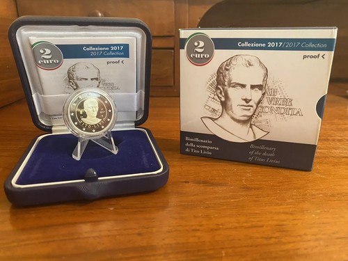 2 EURO COMMEMORATIVO ITALIA 2017 TITO LIVIO PROOF FONDO SPECCHIO PP BE FS - Foto 3 di 5