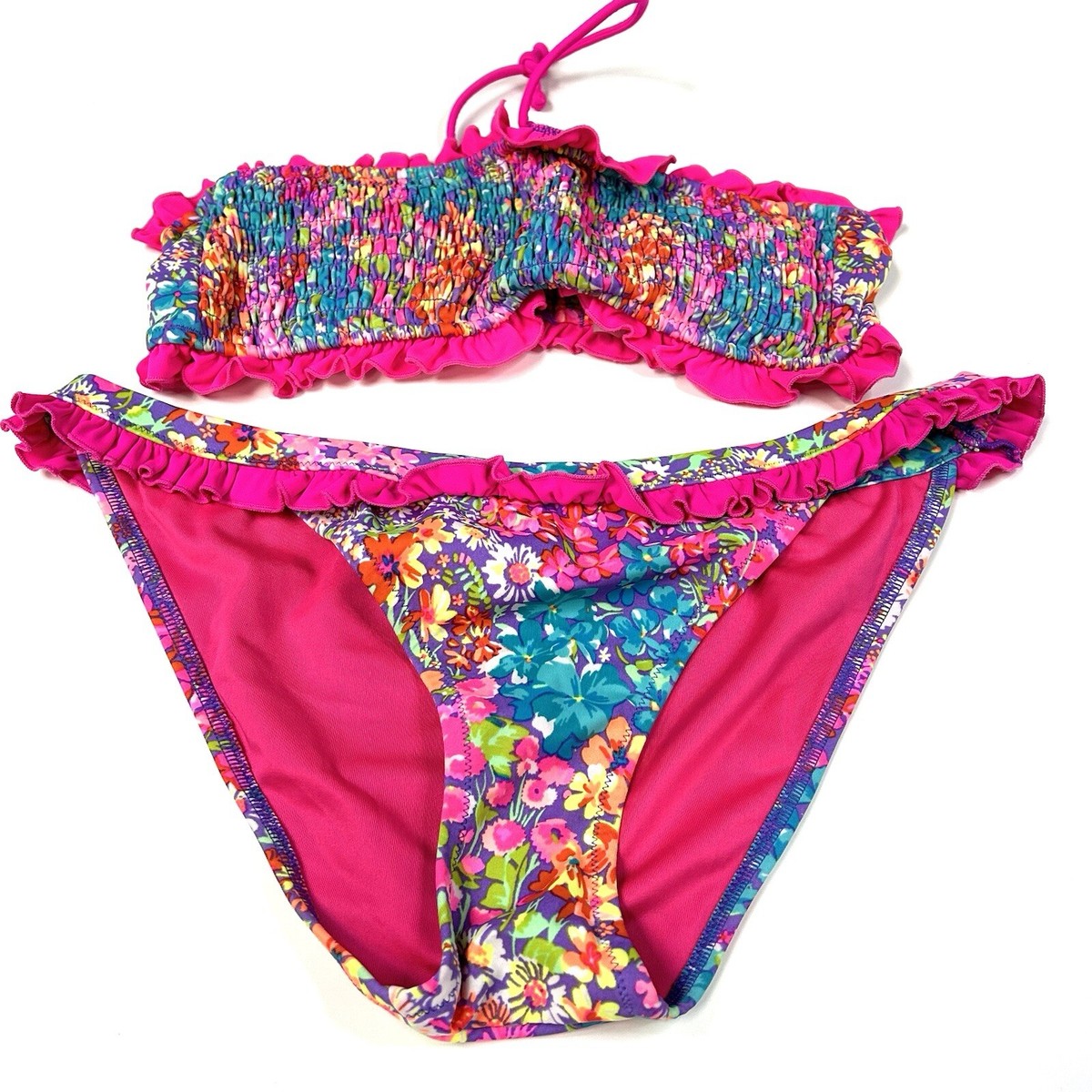 ビキニ Victoria's Secret PINK flower bikini set Y2K Victorias Secret Bikini Set Top Medium Bottom Small