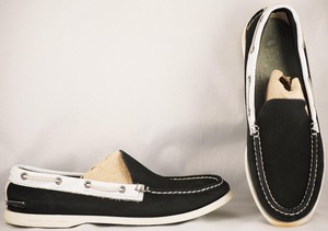 black leather boat shoes womens