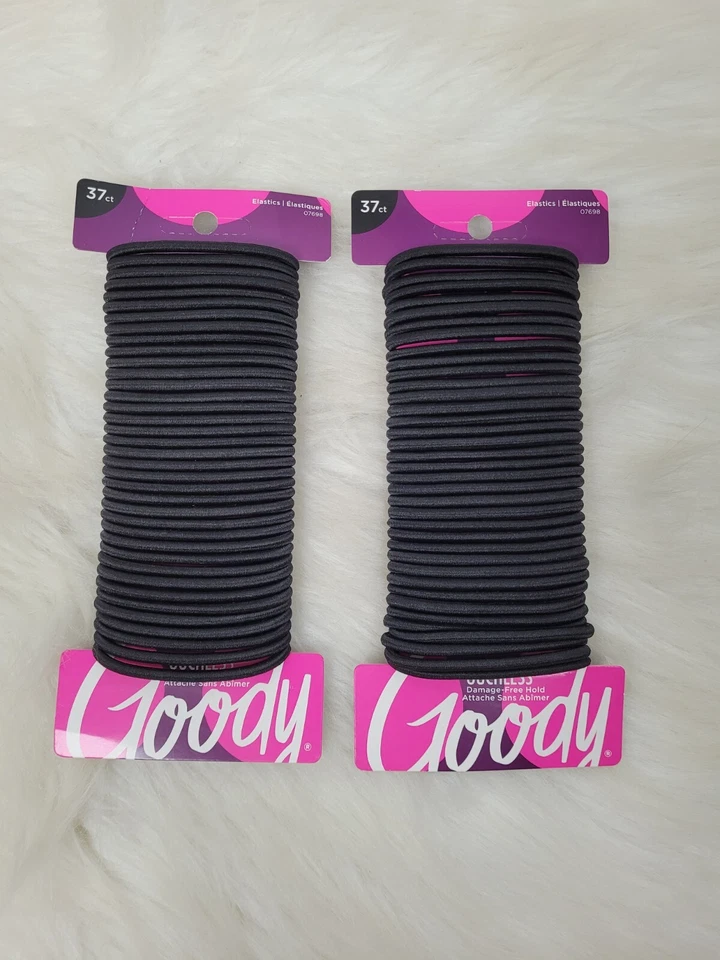 2 paquetes de soportes elásticos Goody Ouch Free cola de caballo negros 37 quilates en cada paquete Foto 2 de 2