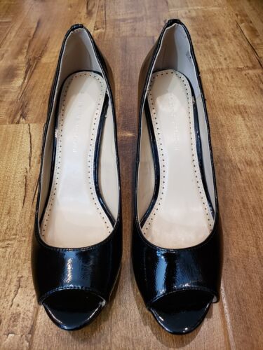 ADRIENNE VITTADINI GERVIN-1 Shoes Women 8.5 Black Peep Toe High Heel Pumps Dress - Picture 1 of 10