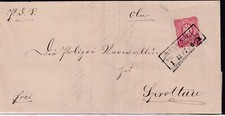 DEUTSCHES REICH / POLEN 1877, 10 Pfennige mit anhängendem Zwischensteg!! auf Pra