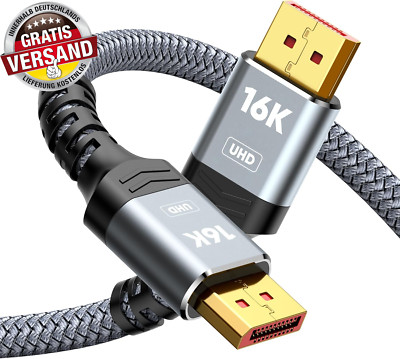 Highwings Displayport Kabel 2.1/2.0 2M 16K DP Kabel 2.1 16K@60Hz, 10K@60Hz, 8K@1