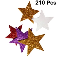 210PCS Bubble Flash Five-pointed Star Wall Stickers Self Adhesive Cutouts
