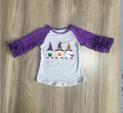 NEW Boutique Halloween Witch Gnomes Girls Ruffle Sleeve Shirt