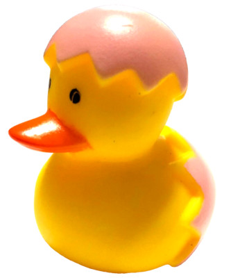 FREE SHIP - DUCK IN PINK EASTER EGGSHELL CRUISING RUBBER DUCK COLLECTIBLE 2''