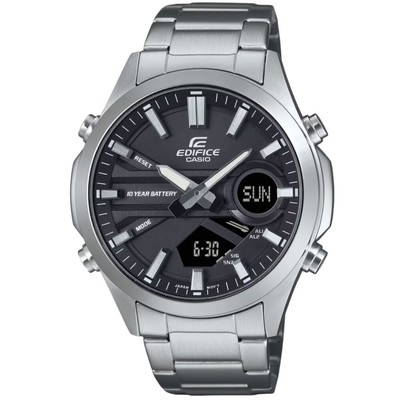 Casio Edifice Black Dial Silver Stainless Steel Strap Men Watch EFV-C120D-1ADF
