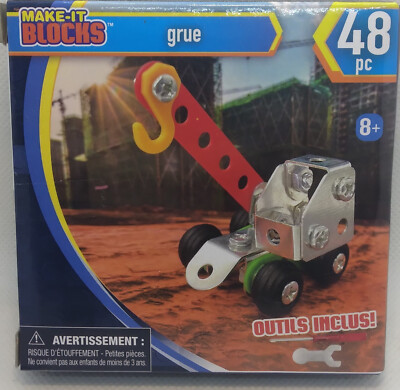 Make-it Blocks ~ 48 piece ~ Crane ~ Tools Included