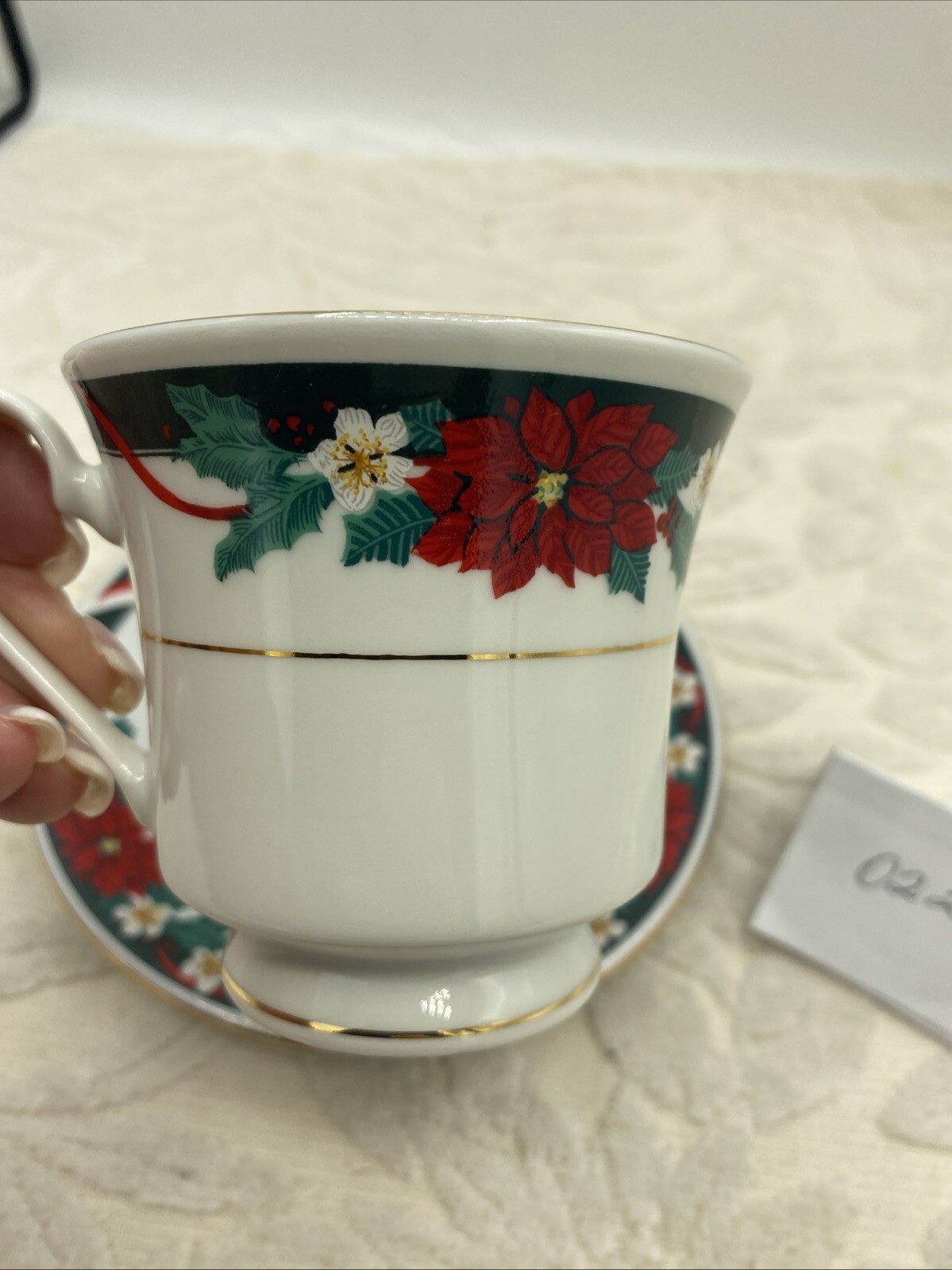 Tienshan Deck The Halls Cup and Saucer
