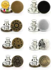 8 Sets Button Pins for Loose Jeans, No Sew and No Tools Instant Replacement Snap