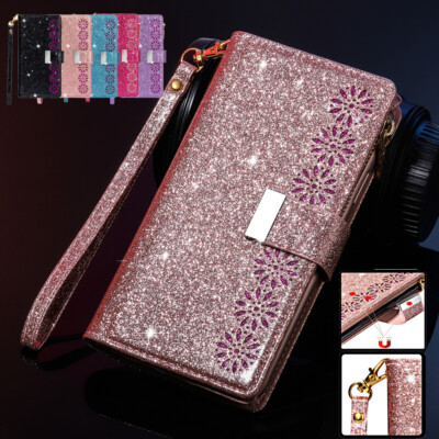 For Huawei P40/P30/P20 Pro Lite Mate 50 Wallet Card Glitter Flip PU Leather Case