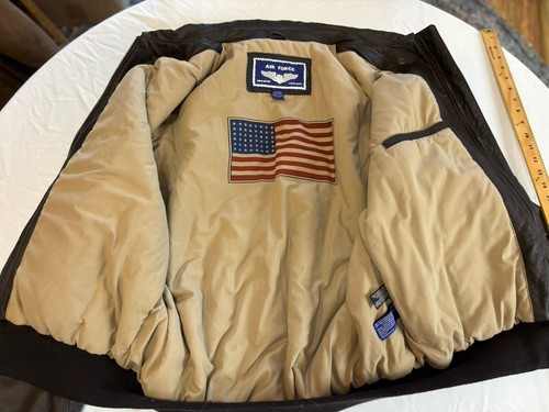 Chaqueta Bombardero Cuero Aerotransportado XL TALL Negra Fuerza Aérea Tipo G-1 Cuero Bandera - Imagen 8 de 15