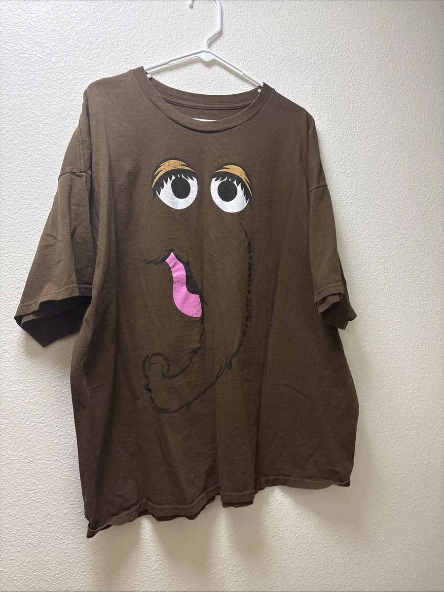 Camiseta Plaza Sésamo Para Hombre - Estampado De Cookie Monster, Talla XXL Azul, Algodón Suave, Licencia Oficial